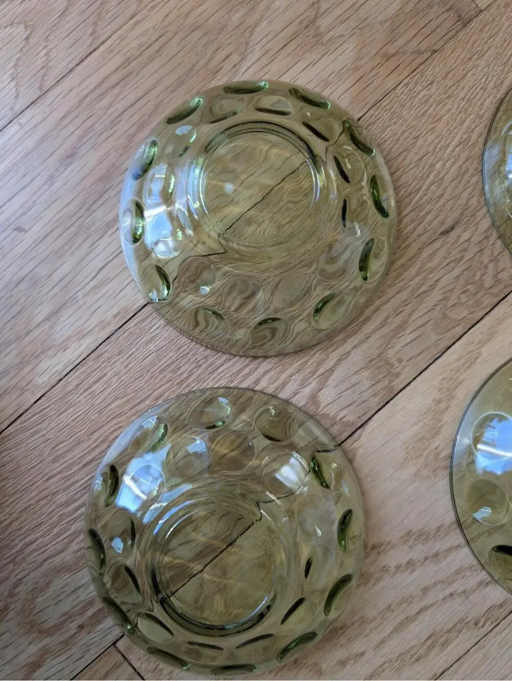 Vintage HAZEL ATLAS ELDORADO AVOCADO GREEN Bubble FRUIT BOWL 4.75
